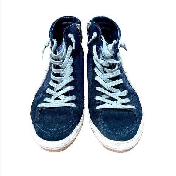 Golden Gooses “Slide” High-Top Navy Blue Sneakers Size EUR 40 - Picture 2 of 13
